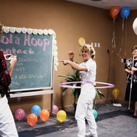 Having fun hula hoop