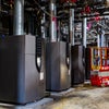 View of AC machines in building.