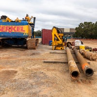 Pipes placed at the jobsite