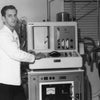 Team member shows new pulmonary function equipment - 1966.