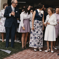 Mrs Earl Gaston cuts ribbon opening for enlarged hospital