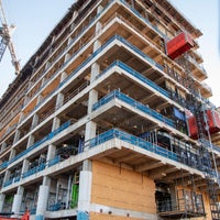 A view of the building from the ground