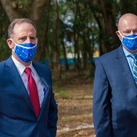 Mark Faulkner CEO of Baptist Health Care and Scott Raynes President of Baptist Hospital at the new health campus groundbreaking event.