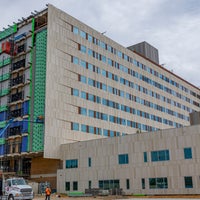 New campus view of exterior of building.