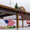 Setting the signed beam in place