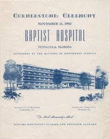 Program for the cornerstone that was placed a year before the hospital opened.