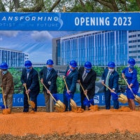 Baptist Health Care Administration and guest at new health campus groundbreaking with ceremonial first shovel event.