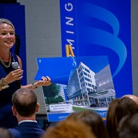 Jennifer Grove Vice President External Affairs Baptist Health Care speaking at leadership forum about new Baptist Hospital Campus