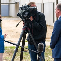 Mark Faulkner CEO of Baptist Health Care giving media interview.