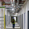 Inside the halls of the unfinished building