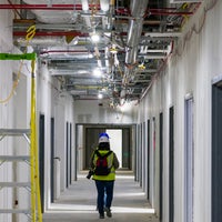 Inside the halls of the unfinished building