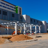 View of Bear Family Foundation Health Center from parking lot.