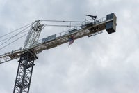 Crane with American Flag