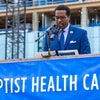 Guest speaking at topping off celebration.