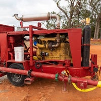 Red heavy machinery