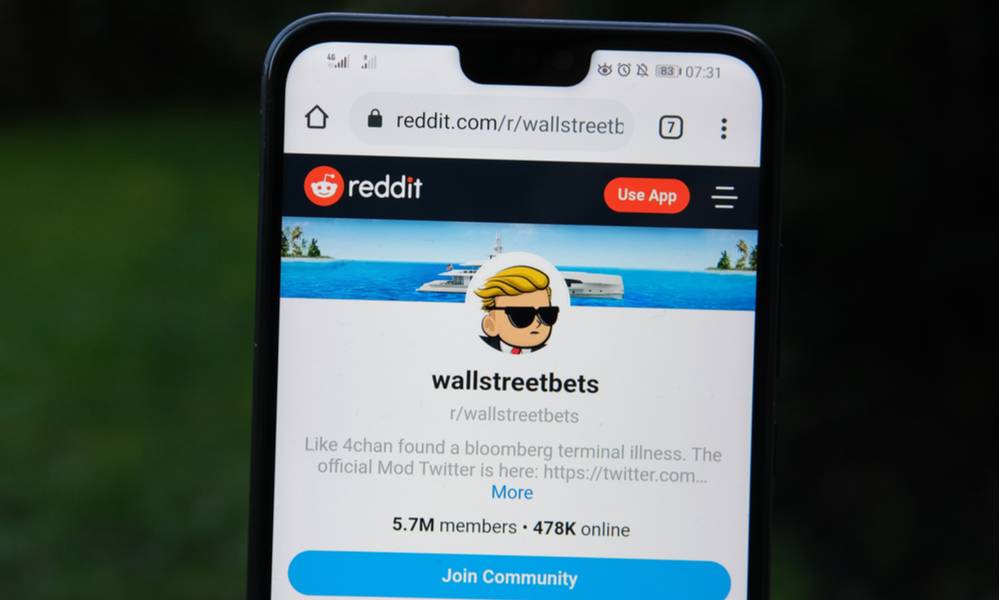 Wallstreetbets Reddit group seen on the smartphone screen and blurred background.jpg