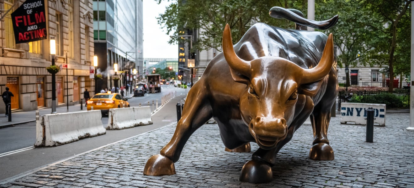 The bull of Wall St represents markets capitalism neoliberalism