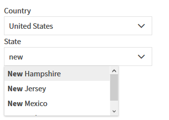 Country and State Selector