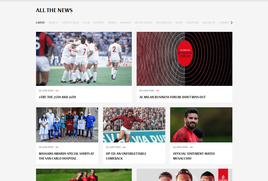 AC Milan website