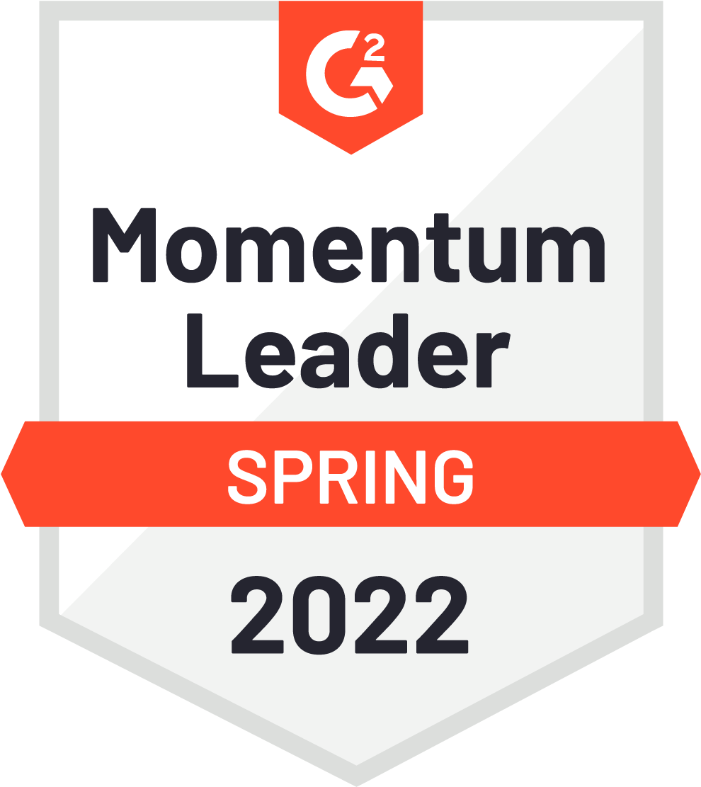 Momentum Leader in the G2 Web Content Management Grid, Spring 2022 badge