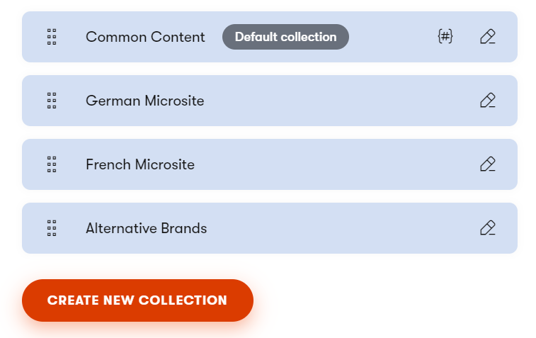 Collections within projects in Kontent by Kentico.