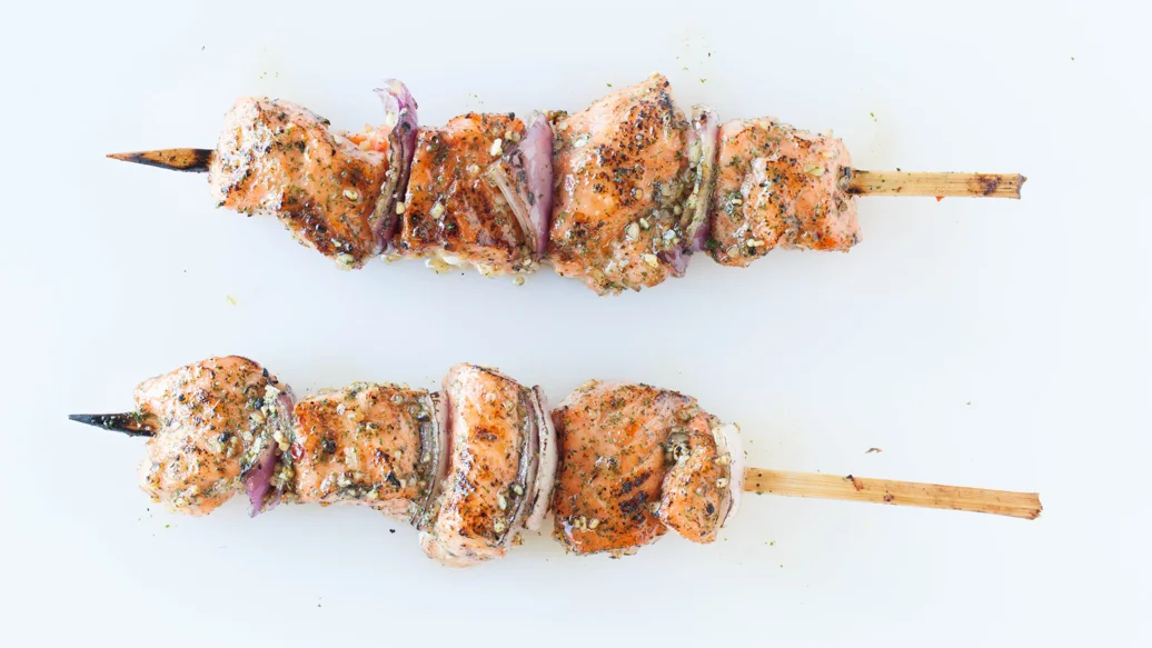Oh Canada Salmon Kebabs