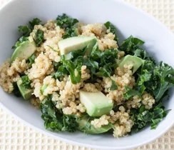 Kale Quinoa salad with Mango Curry Vinaigrette