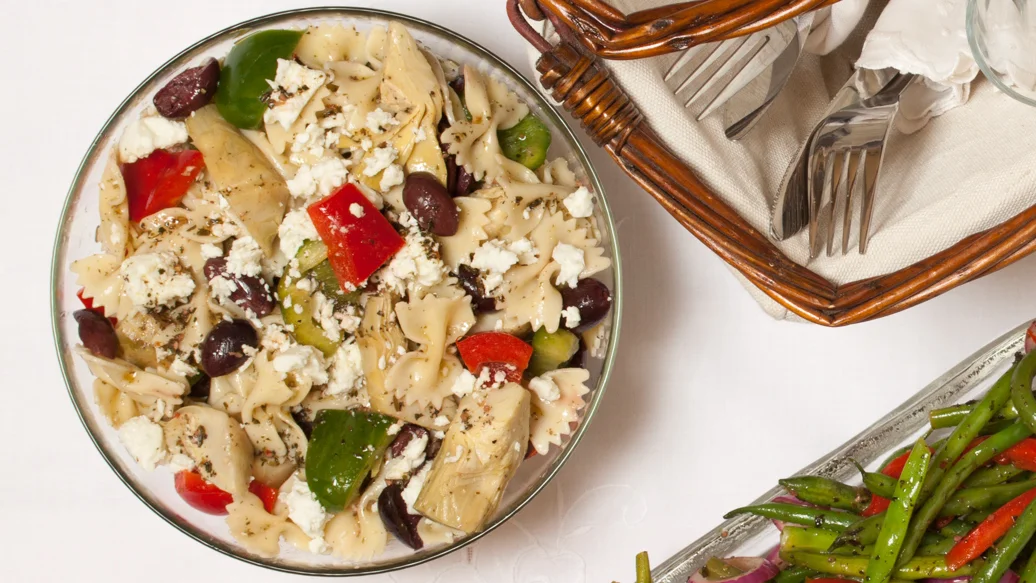 Greek Pasta Salad with Feta and Olives