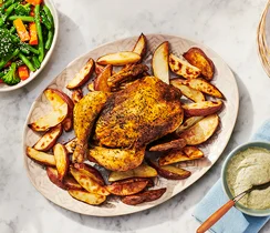 Feisty “Roast” Chicken & Green Sauce 