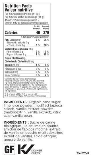 Citrus Lime No Bake Cheesecake Mix (Pkg of 2)