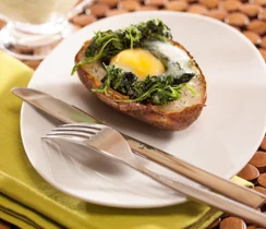 Baked Potato and Eggs Florentine
