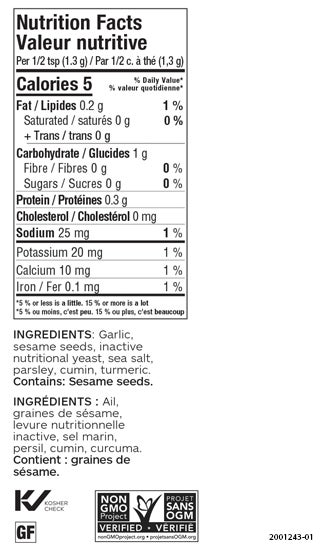 Creamy Garlic Hummus Dip Mix