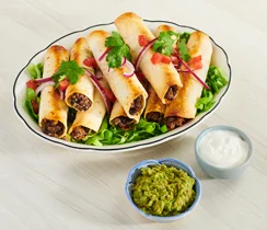 Baked Bean & Beef Taquitos 