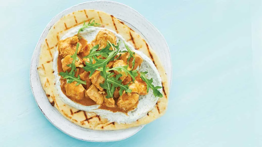 Grilled Butter Chicken Flatbread