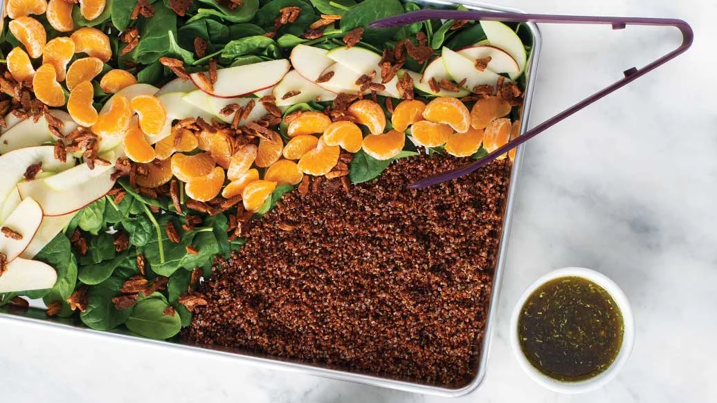 Sheet Pan Quinoa & Spinach Salad