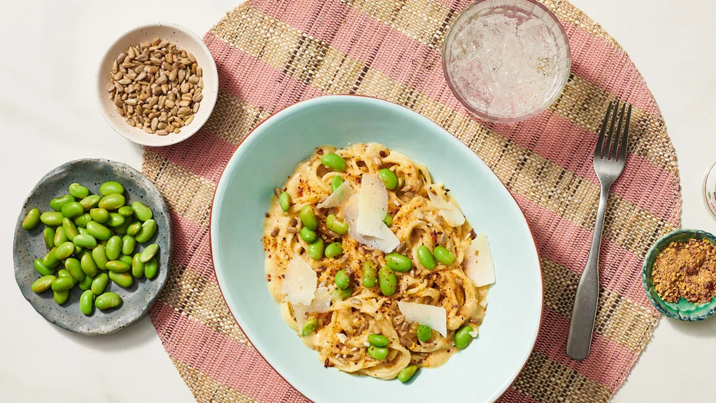 Lemony Edamame Power Pasta