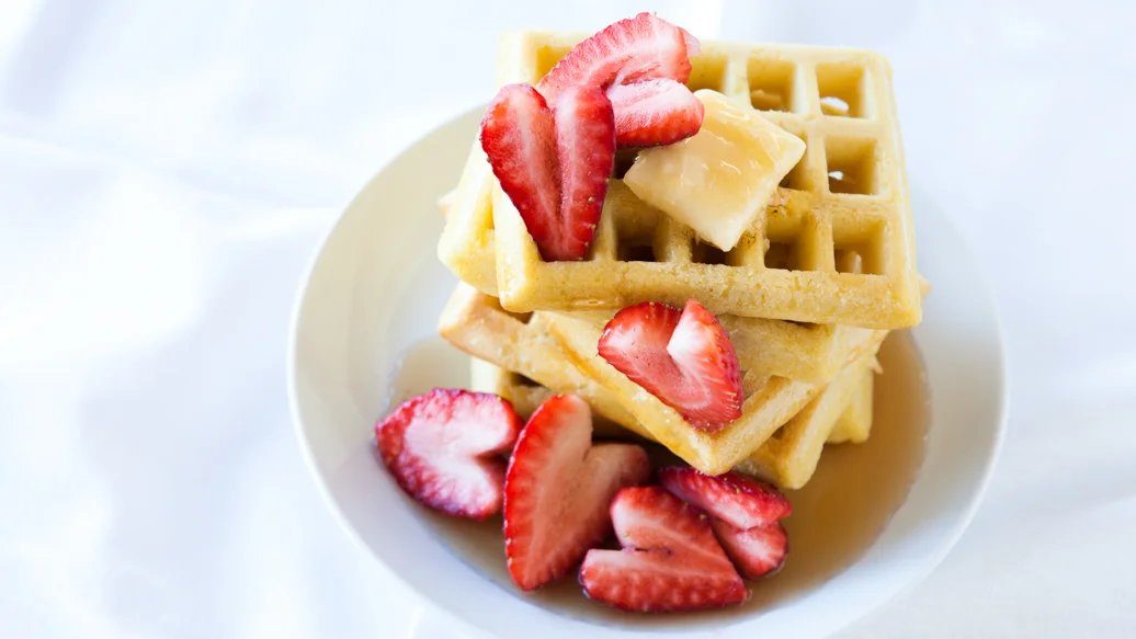 Classic Waffles for Valentine's