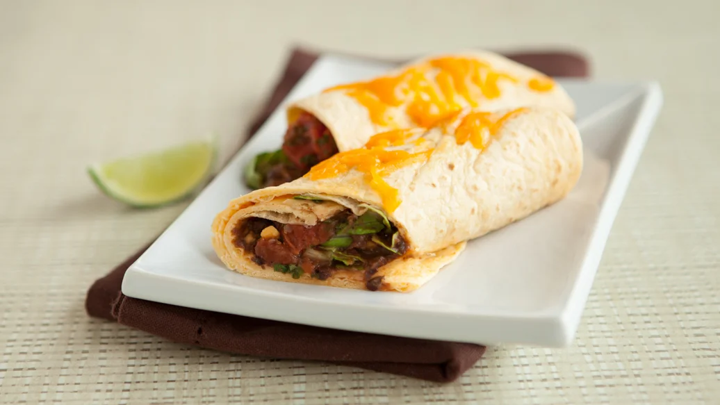 Hot Black Bean Dip Wraps