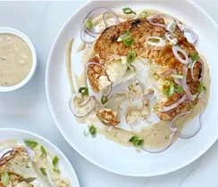 Grilled Summer Cauli with Creamy Garlic Mayo