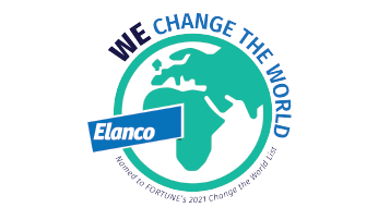 Elanco logo on top of a globe