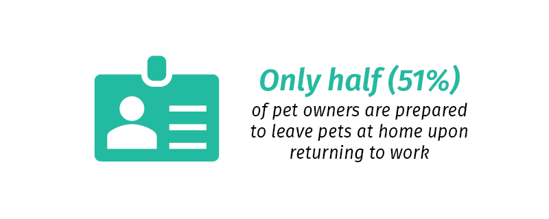 51% of pet owners are prepared to leave pets at home upon returning to work