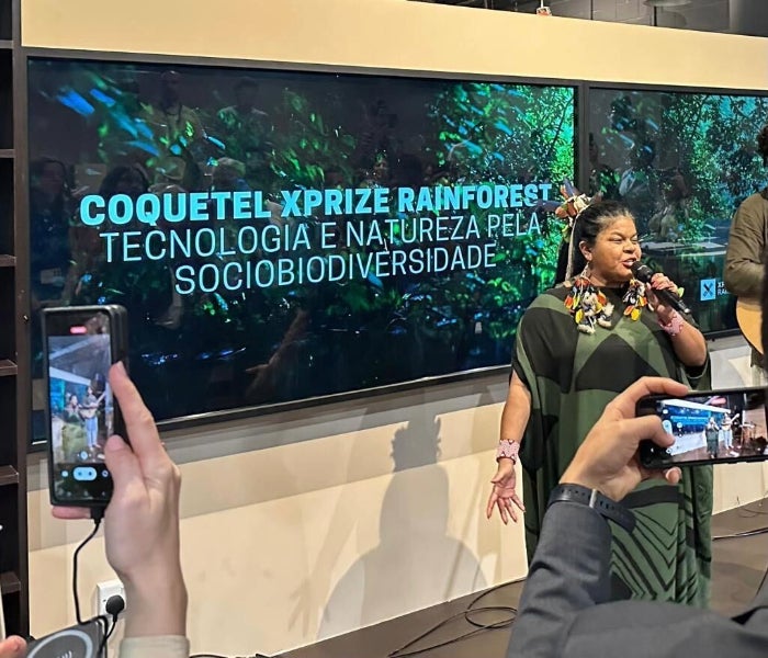 Sônia Guajajara, Brazilian Minister of Indigenous Peoples, joined other speakers from Brazil to discuss the need for our world's rainforests to flourish.