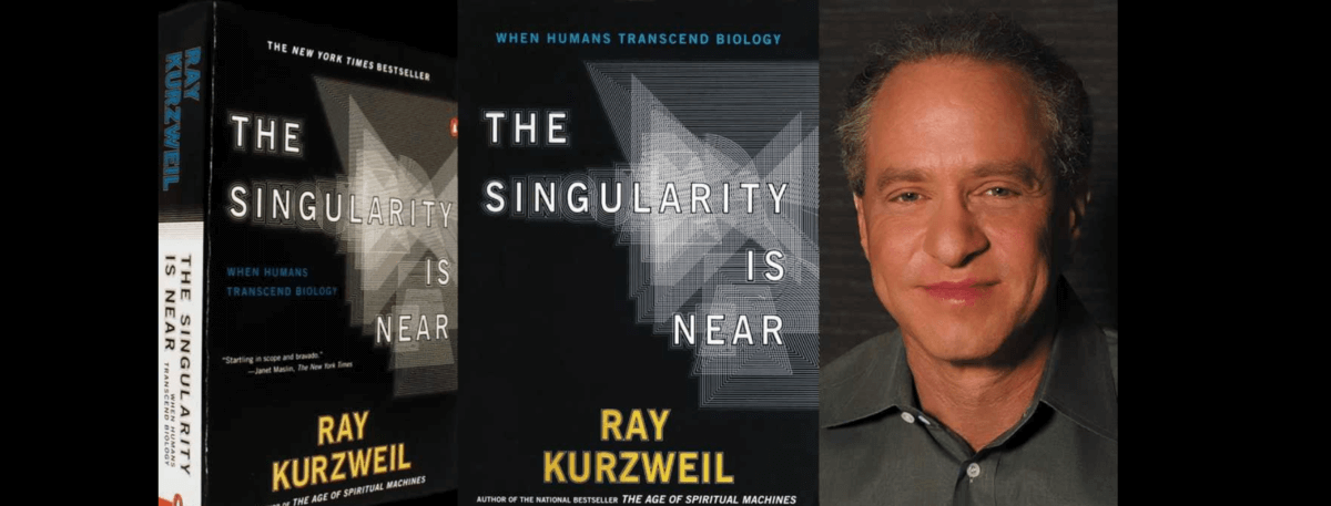 Front cover of book - The singularity is near by Ray Kurzweil