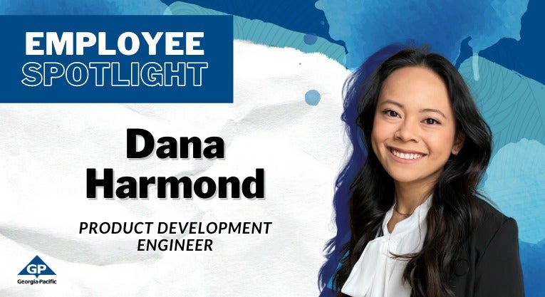 Dana Harmond, product development engineer​, at our our bleached board division, supporting GP Consumer Ops (Innovation and R&D for Dixie paper plates and cups) in Atlanta, Georgia