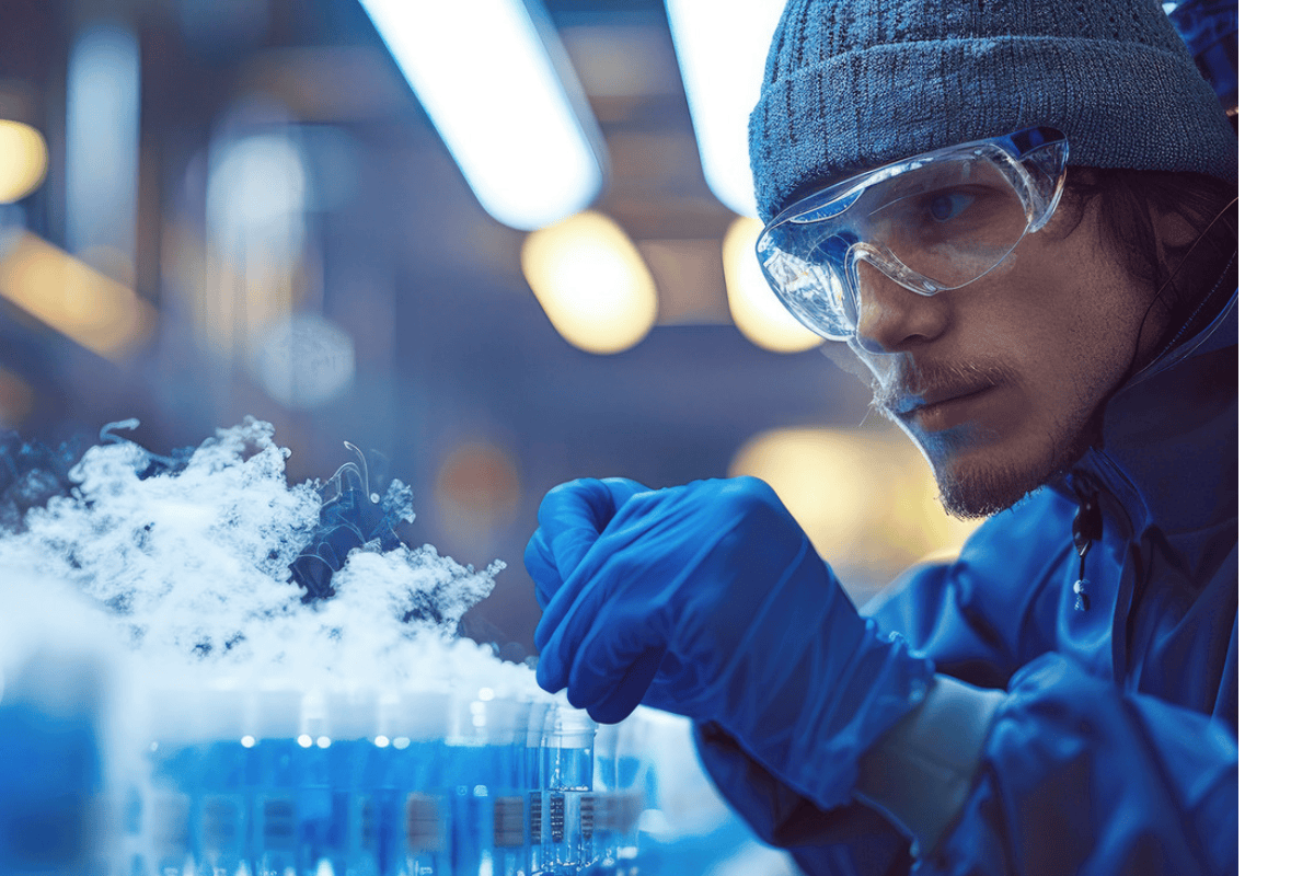 Engineered material for labels in liquid nitrogen