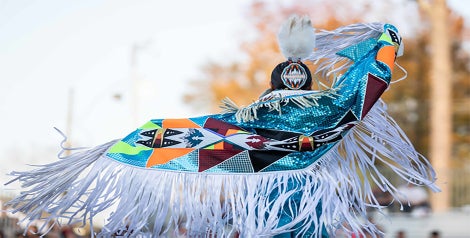 Poarch Creek Indian Tribal dance at annual Thanksgiving Pow Wow