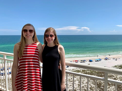 Emma and Alexa Ward on Pensacola Beach.
