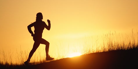 Walking silhouette at sunset