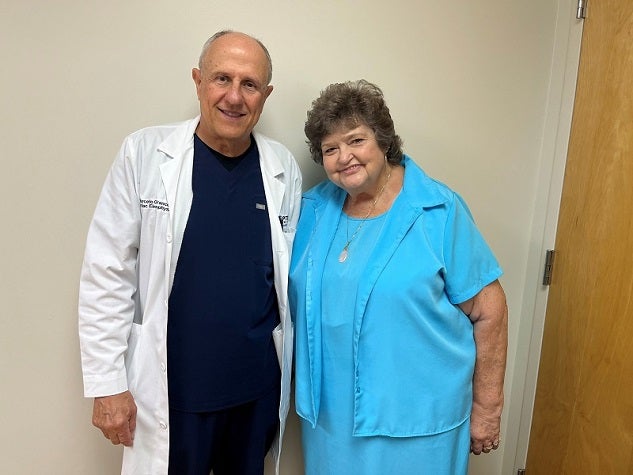 Dr. Marcelo Branco, an electrophysiologist with Baptist Heart & Vascular Institute is pictured with patient Phyllis Forte.