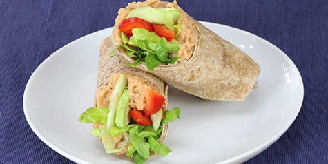 Hummus and avocado wraps.